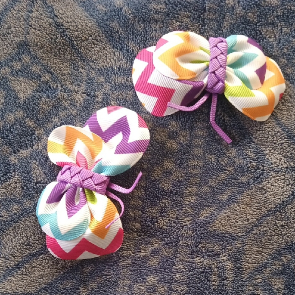 Colorful Chevron Hair Bows for Kids